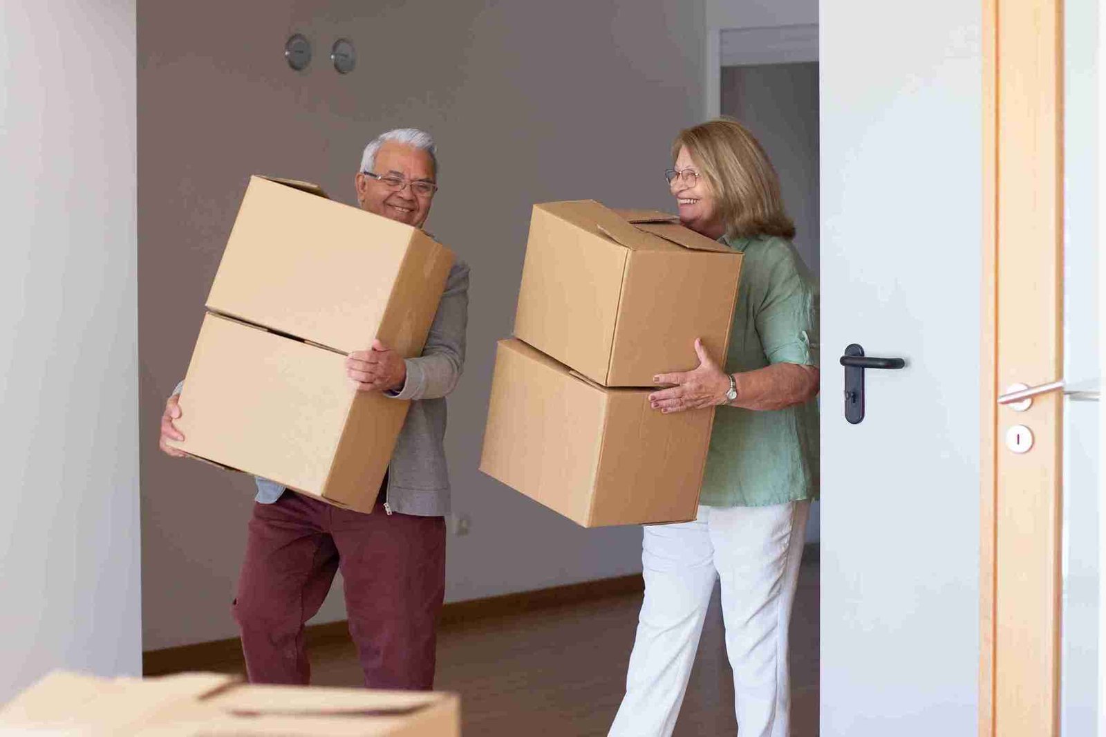 moving boxes senior relocating to afford lower rent